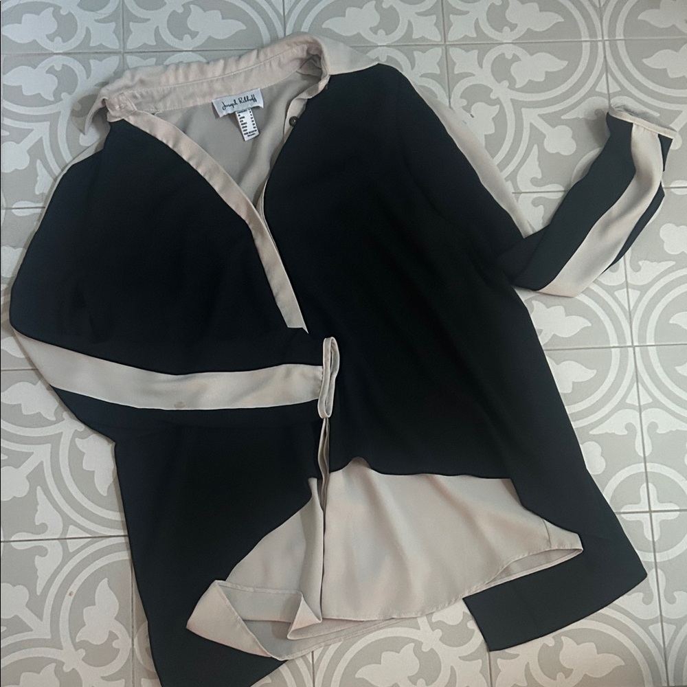 Joseph Ribkoff Black and Cream Top